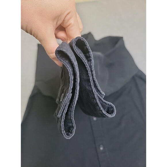 Levis Denim Shirt Mens L Black Double Pockets Long Sleeve Mid Weight Western Dad - Picture 5 of 10